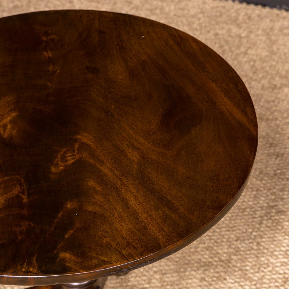George III Mahogany Canon Barrel Column Tripod Table View VI