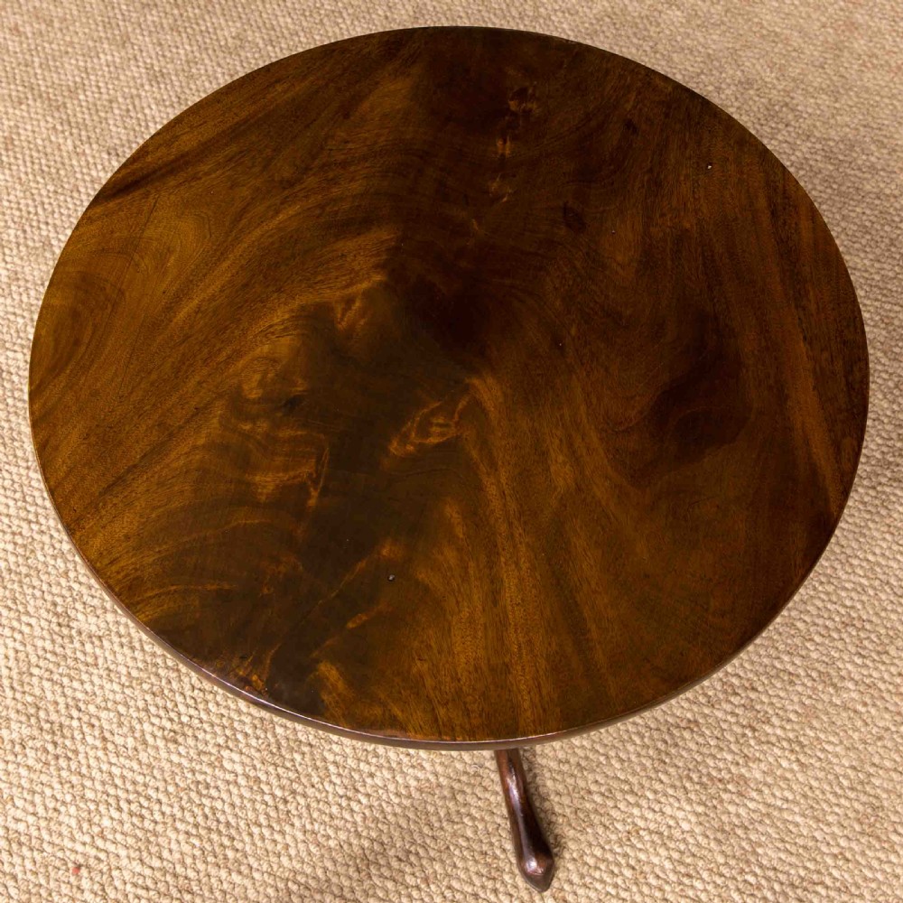 George III Mahogany Canon Barrel Column Tripod Table View VII