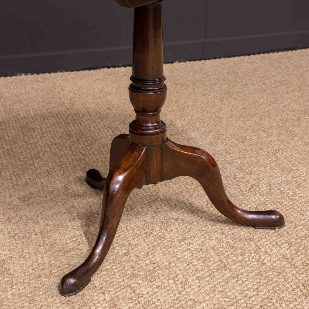 George III Mahogany Canon Barrel Column Tripod Table View XII