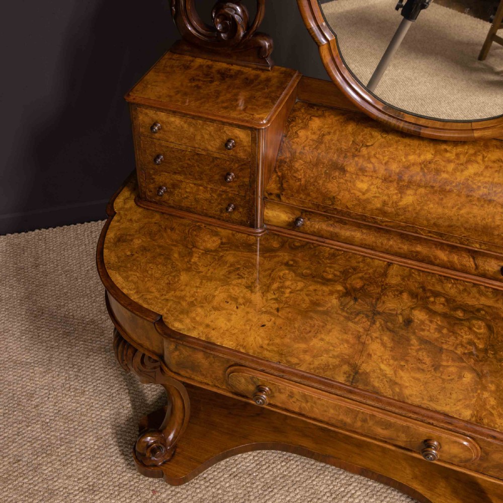 Victorian Burr Walnut Duchess Dressing Table View XI