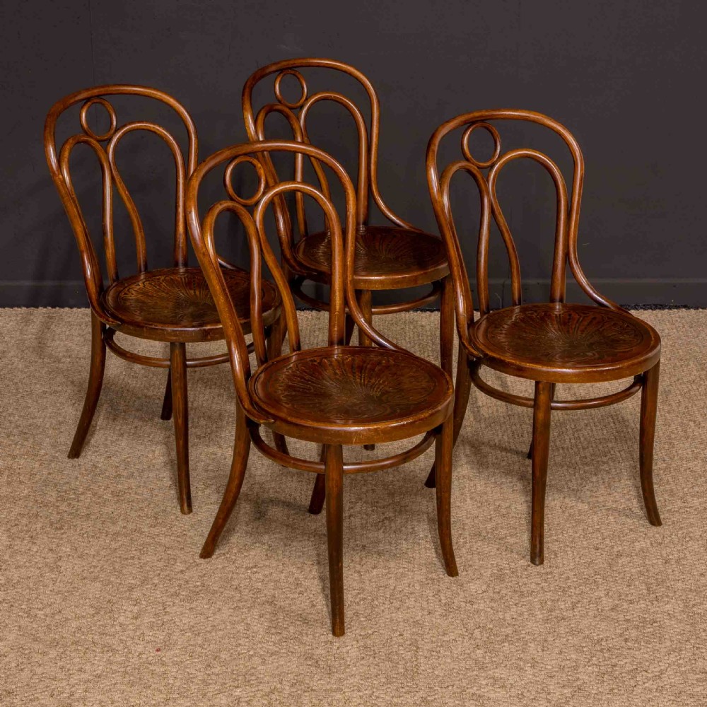 Set of Four Edwardian KOHN Bentwood Chairs