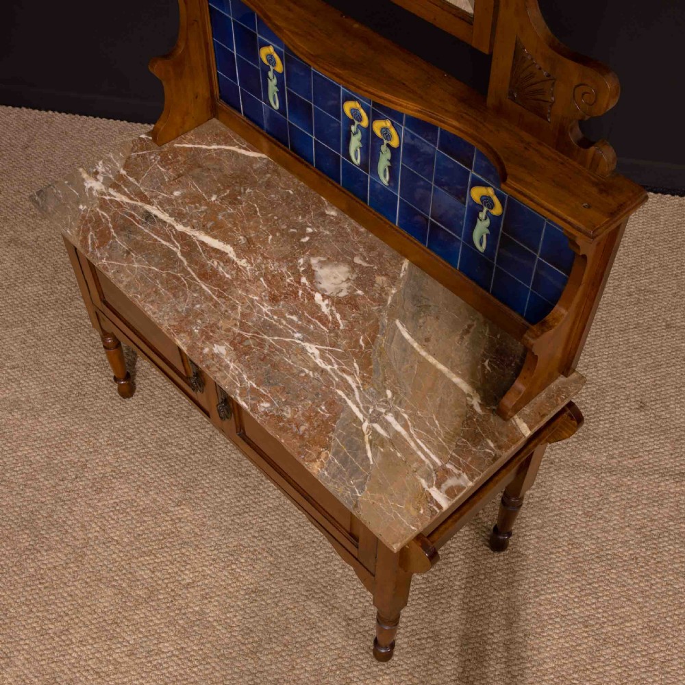 Art Nouveau Walnut Washstand View IV