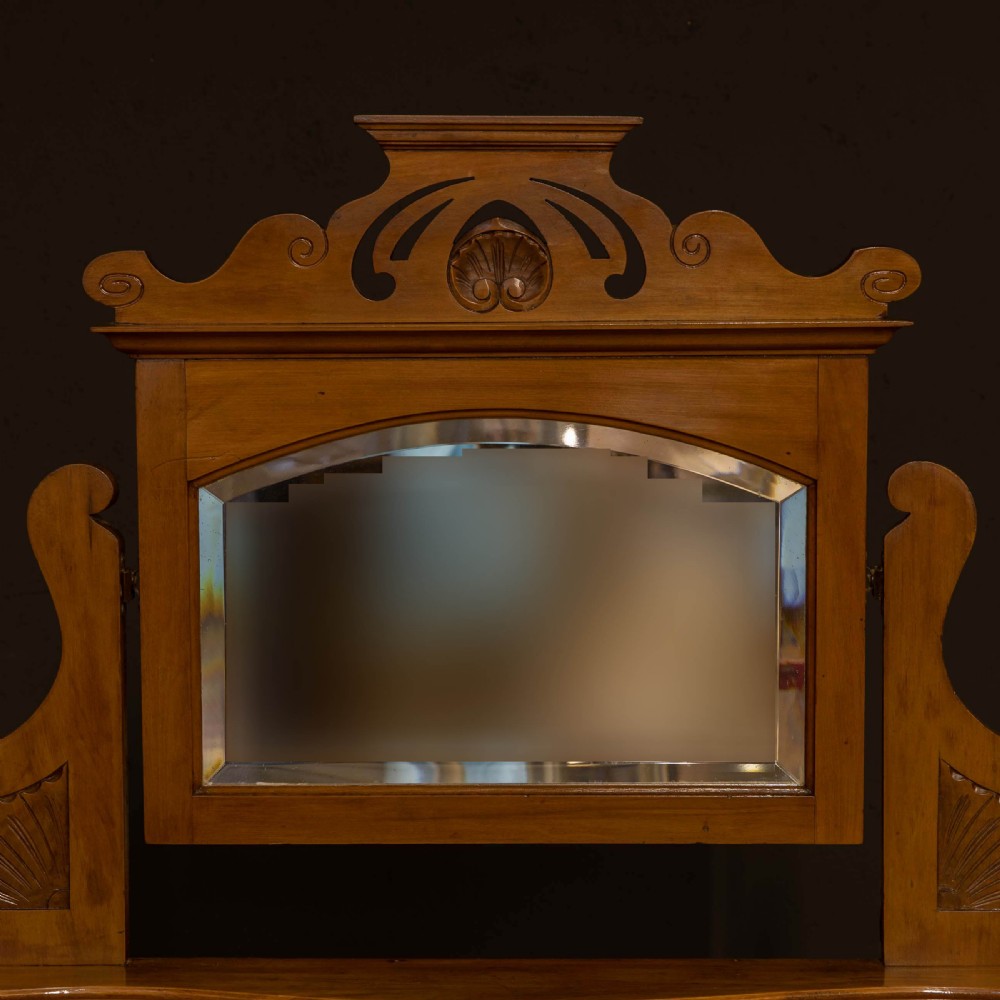 Art Nouveau Walnut Washstand View XV