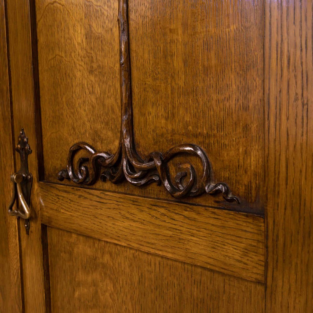 Art Nouveau Oak Wardrobe View II