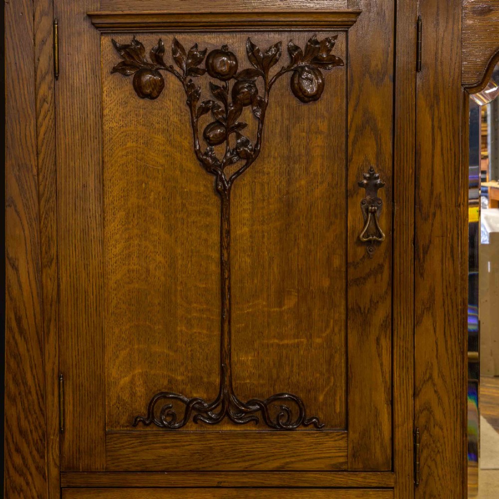 Art Nouveau Oak Wardrobe View III