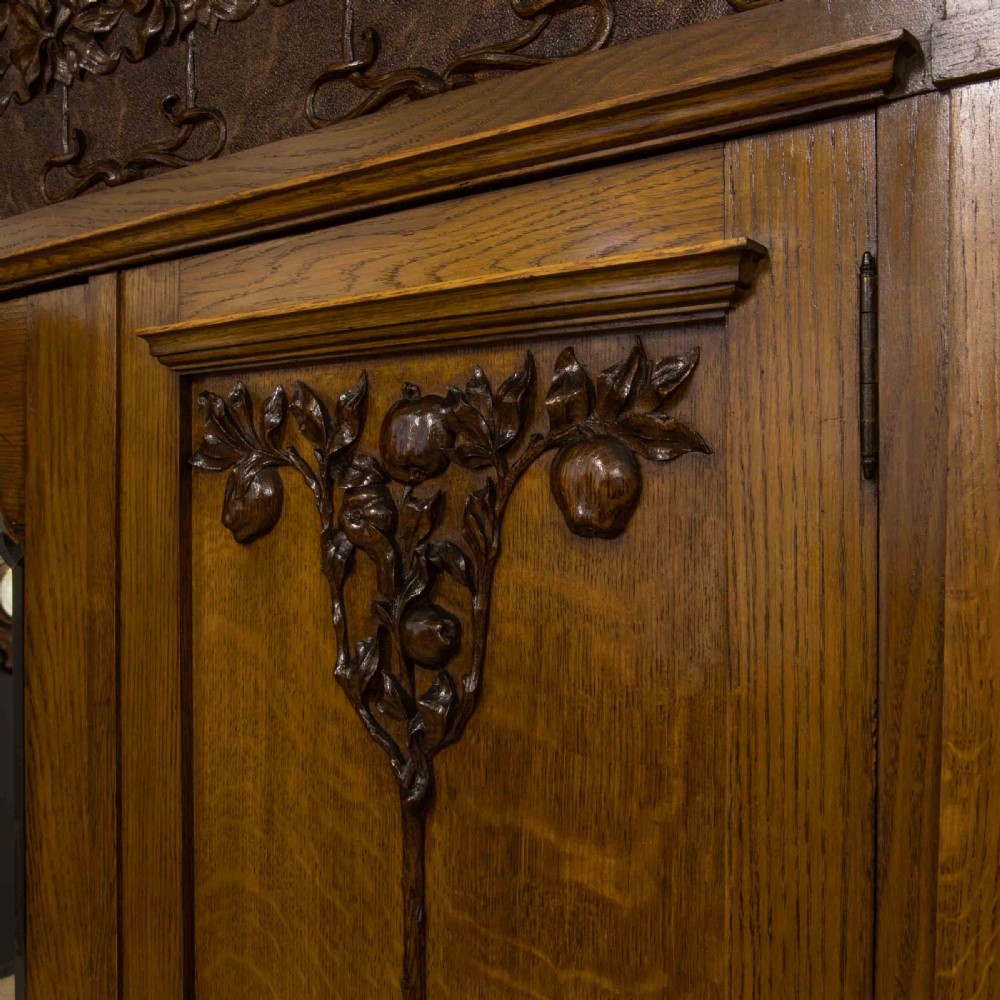 Art Nouveau Oak Wardrobe View VII