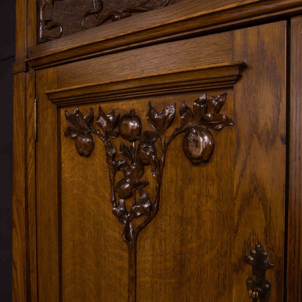 Art Nouveau Oak Wardrobe View IX
