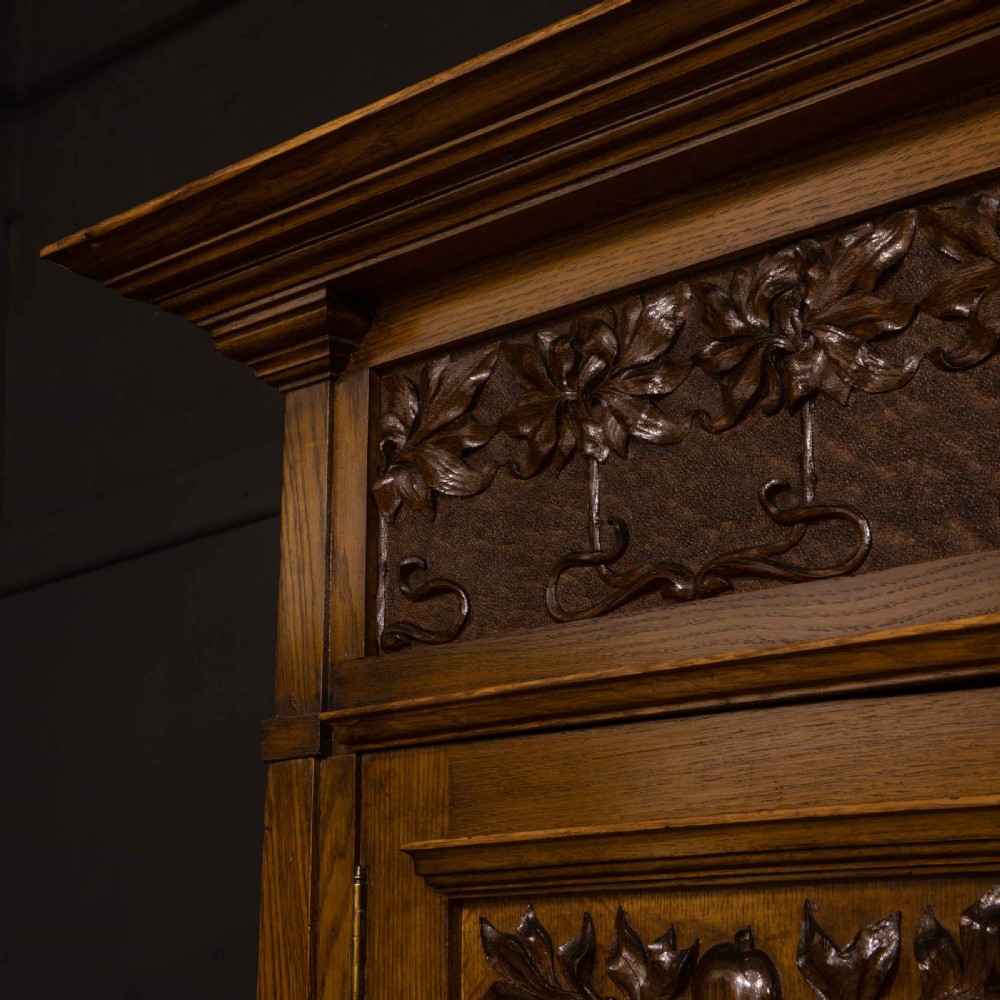 Art Nouveau Oak Wardrobe View X