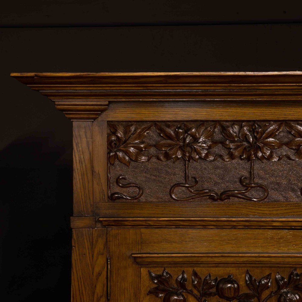 Art Nouveau Oak Wardrobe View XI