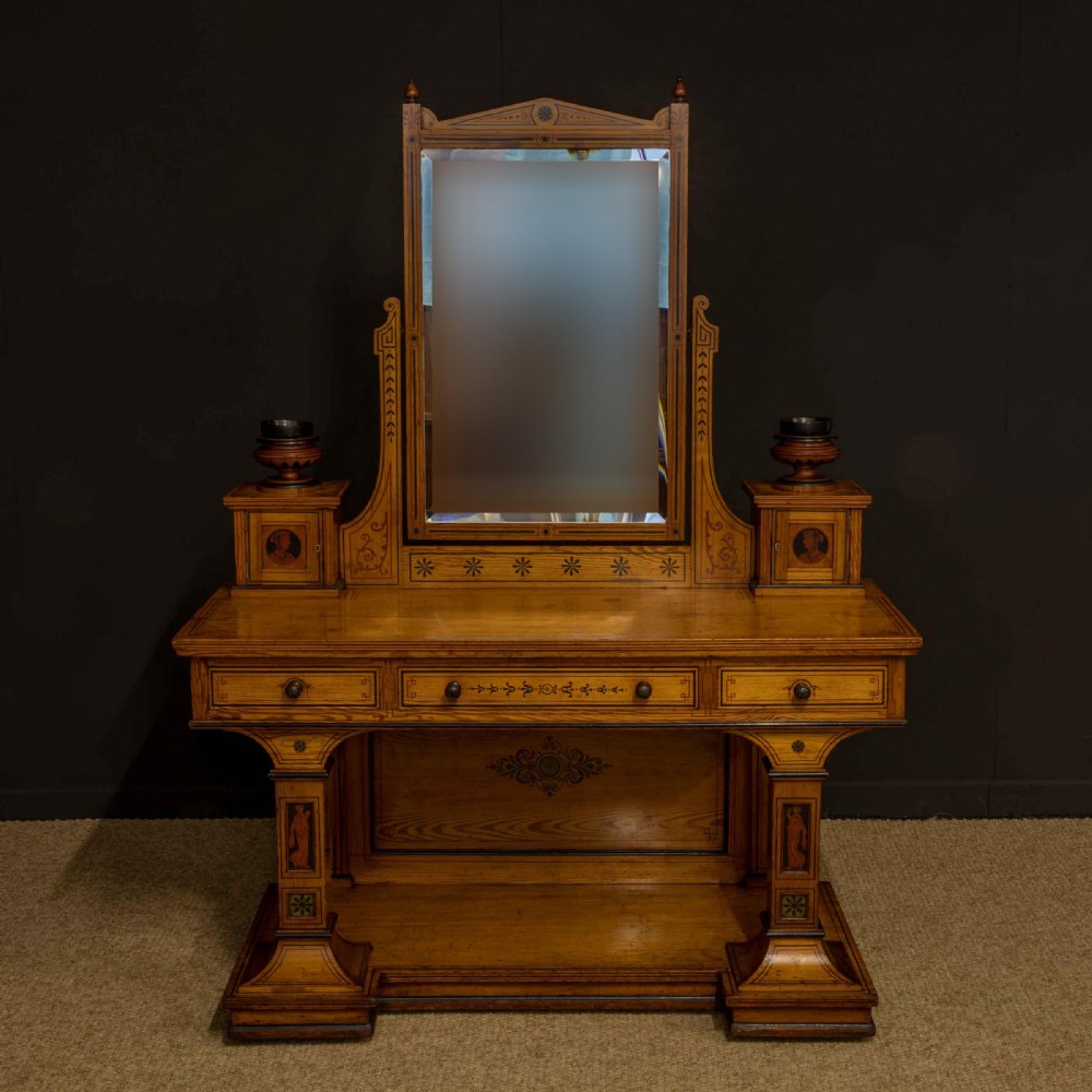 Victorian Neo Classical Pitch Pine Dressing Table