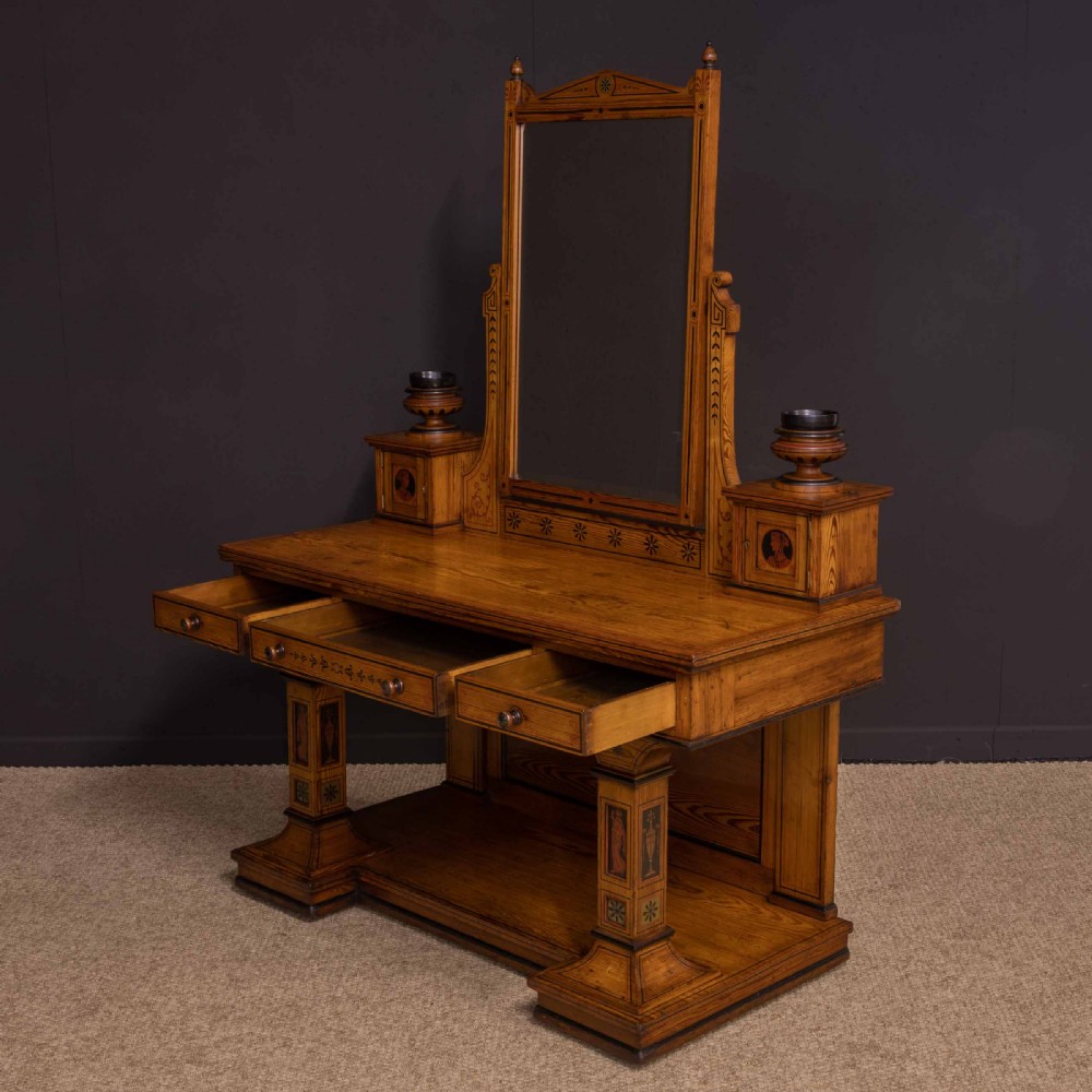 Victorian Neo Classical Pitch Pine Dressing Table View IV