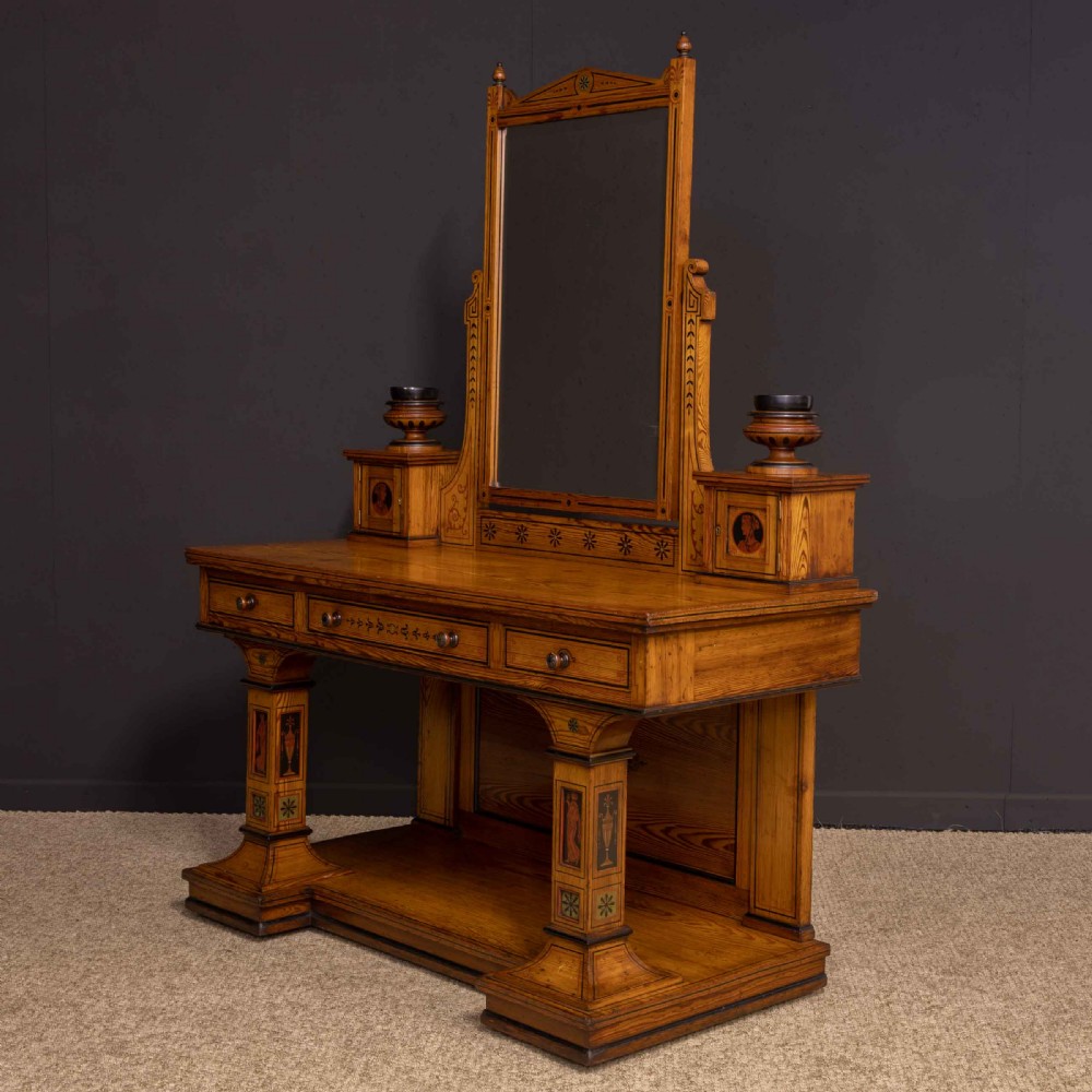 Victorian Neo Classical Pitch Pine Dressing Table View XII
