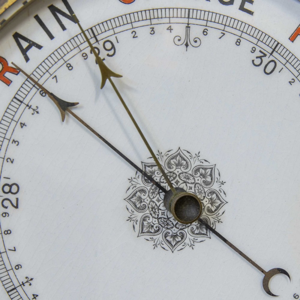 Edwardian Oak Aneroid Barometer View VIII