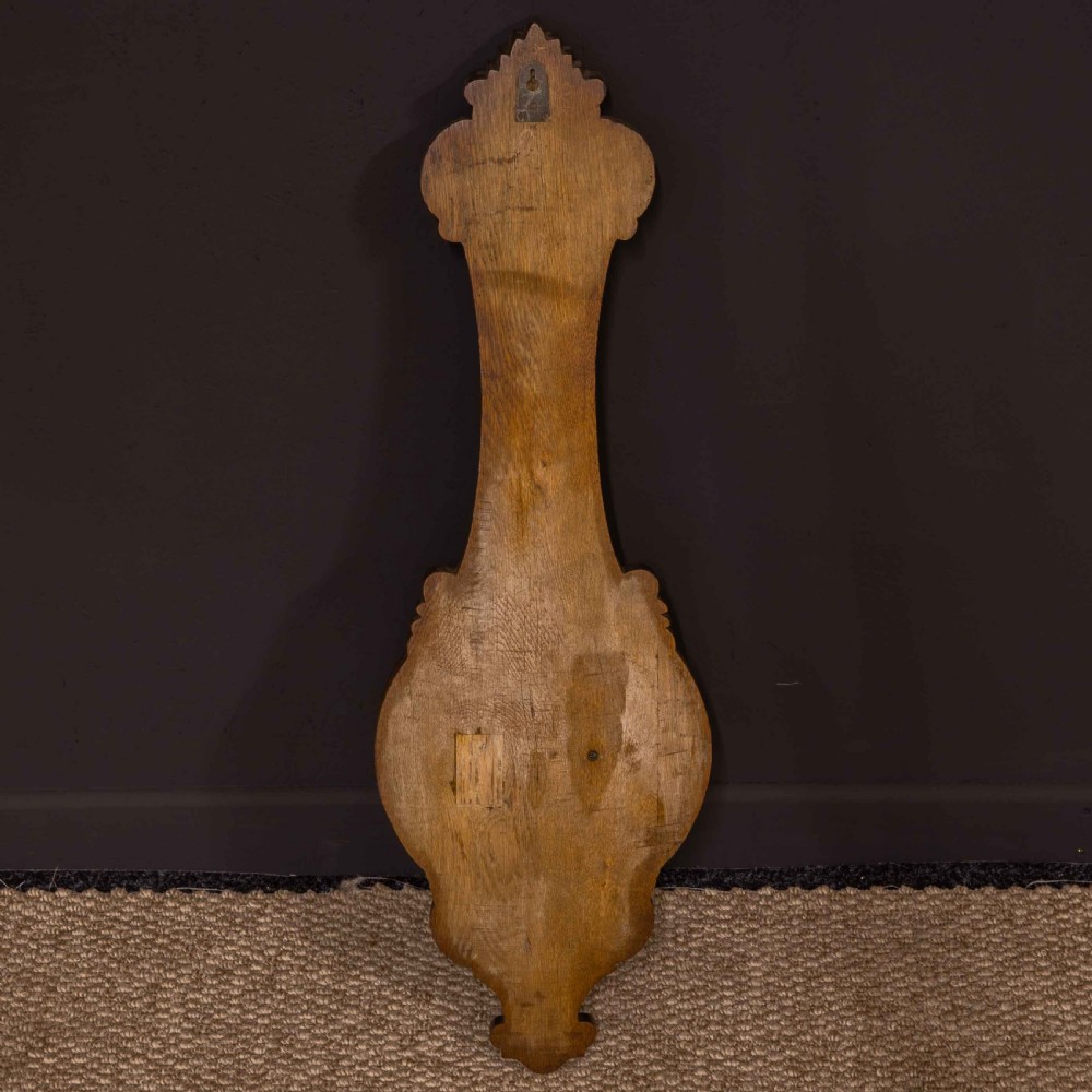 Edwardian Oak Aneroid Barometer View XIV