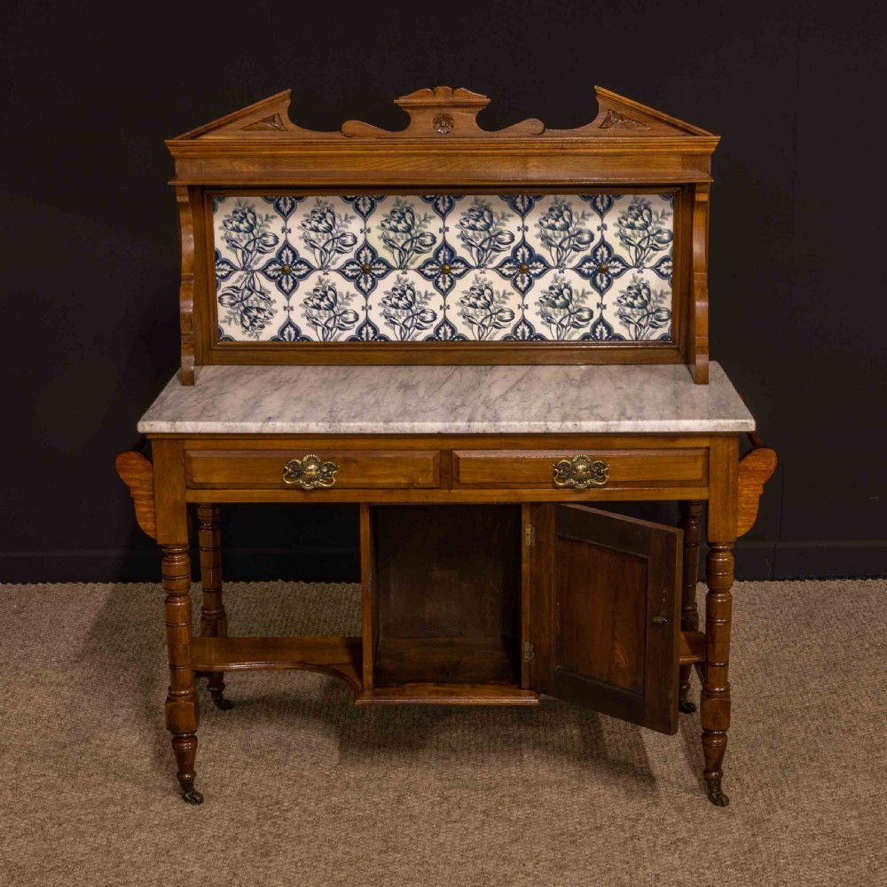 Edwardian Walnut Washstand View II