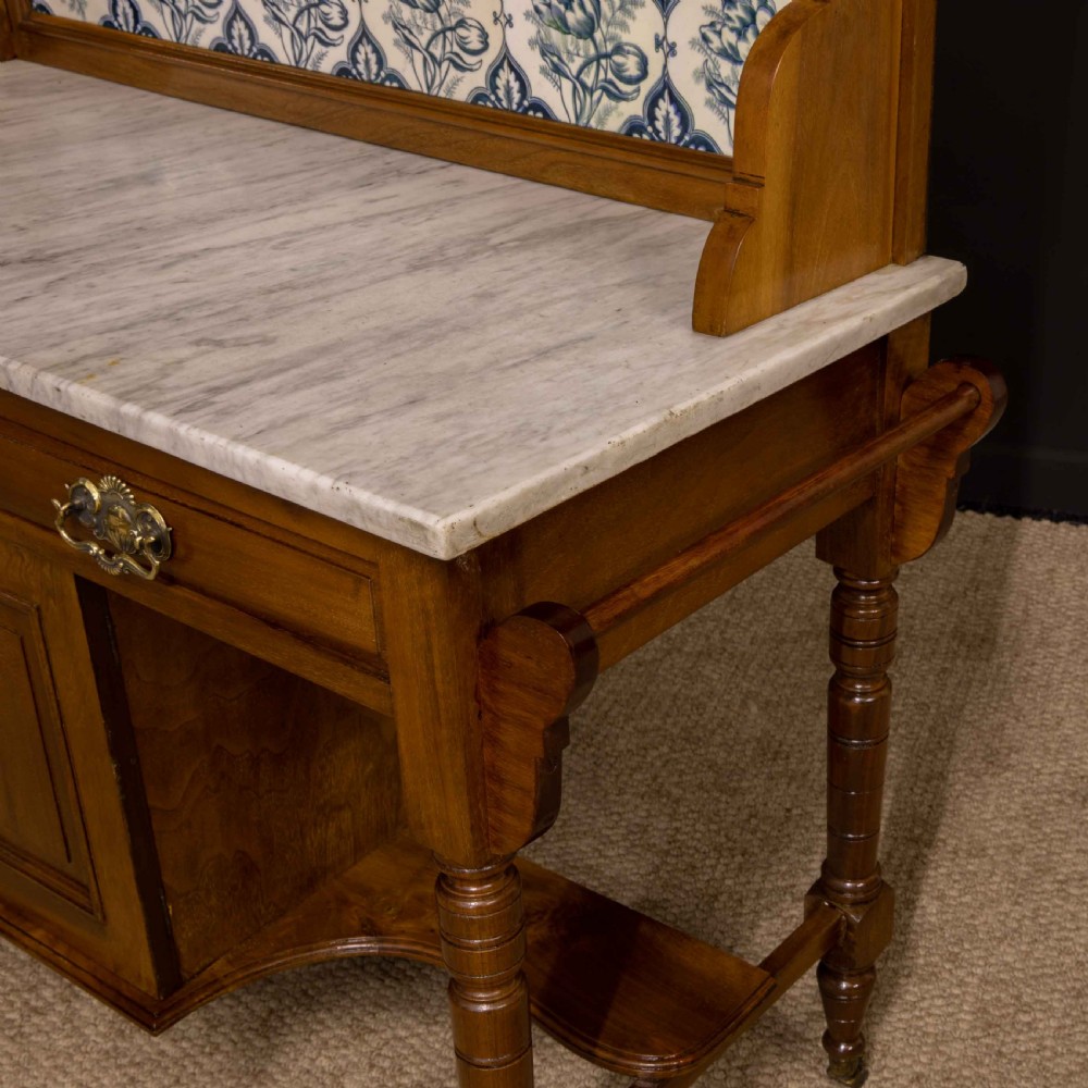 Edwardian Walnut Washstand View XII