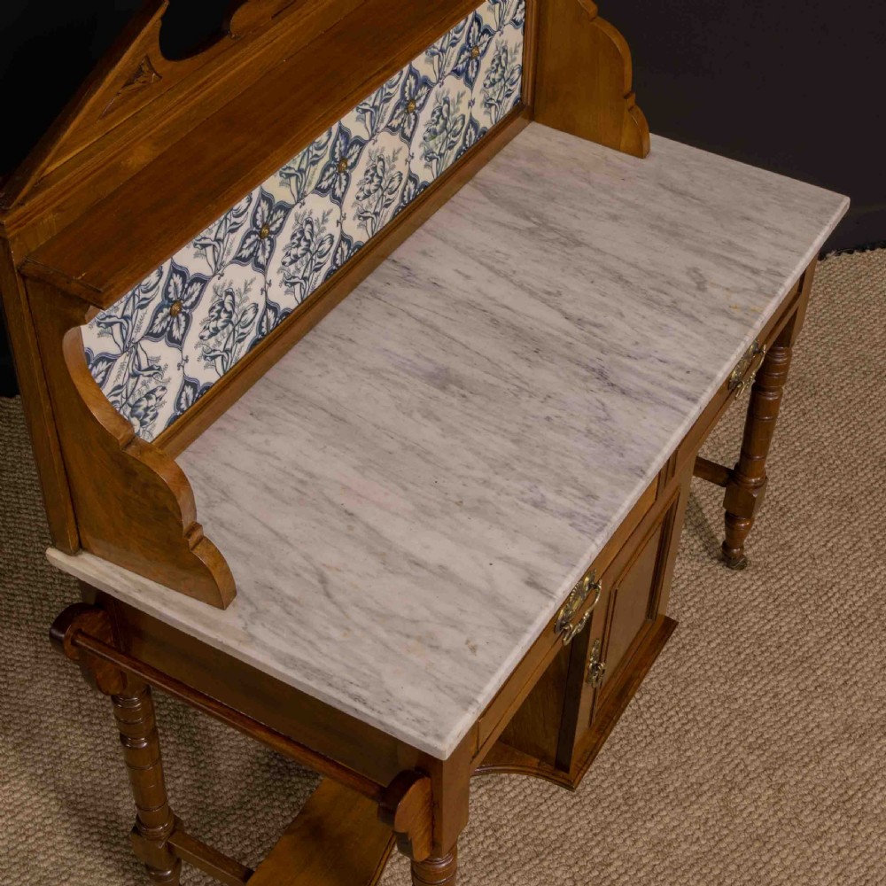 Edwardian Walnut Washstand View XV