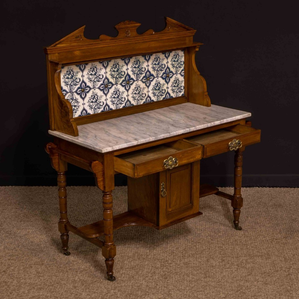 Edwardian Walnut Washstand View XVIII