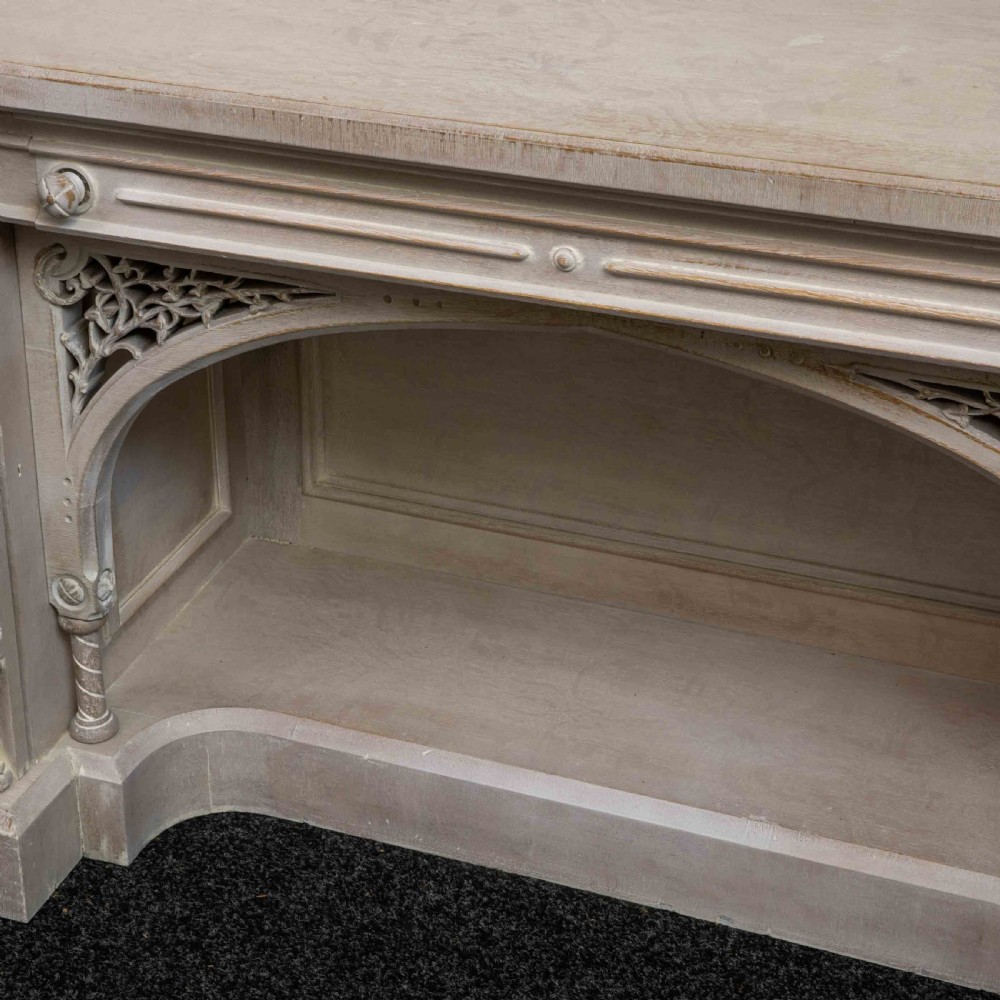 Victorian Gothic Style Limed Oak Sideboard View IV