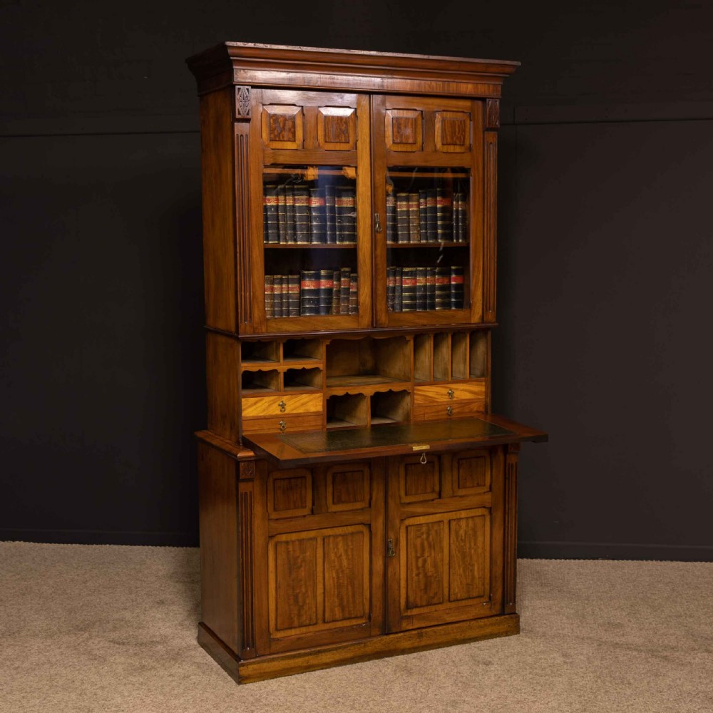 Victorian Mahogany Secretaire Bookcase