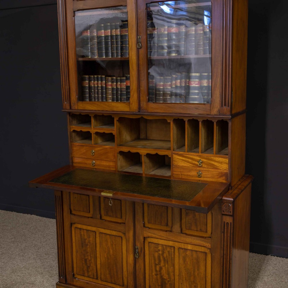 Victorian Mahogany Secretaire Bookcase View XII