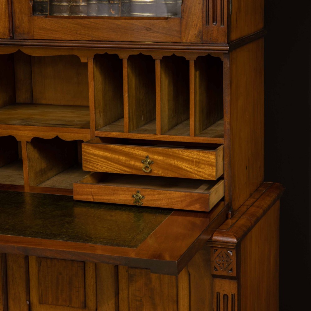 Victorian Mahogany Secretaire Bookcase View XIII