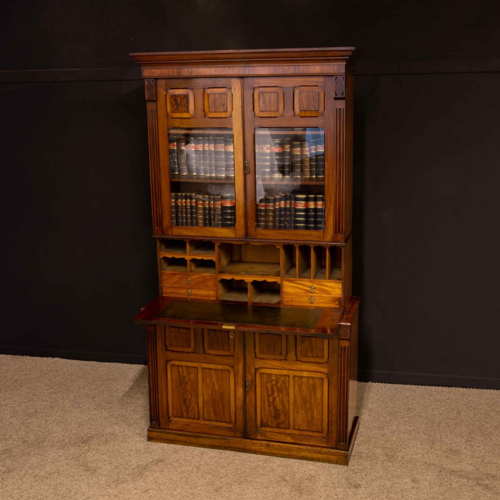Victorian Mahogany Secretaire Bookcase View XXI