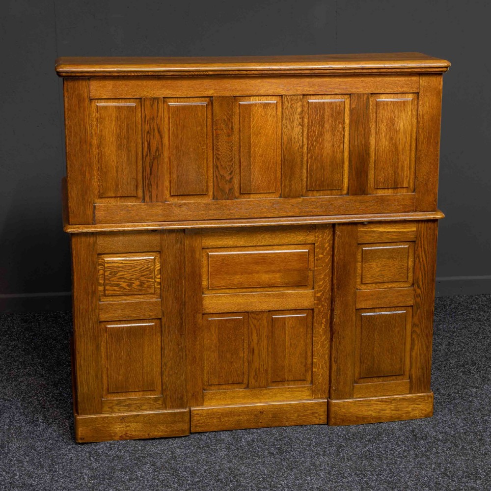 Edwardian Oak Roll Top Desk View XVII