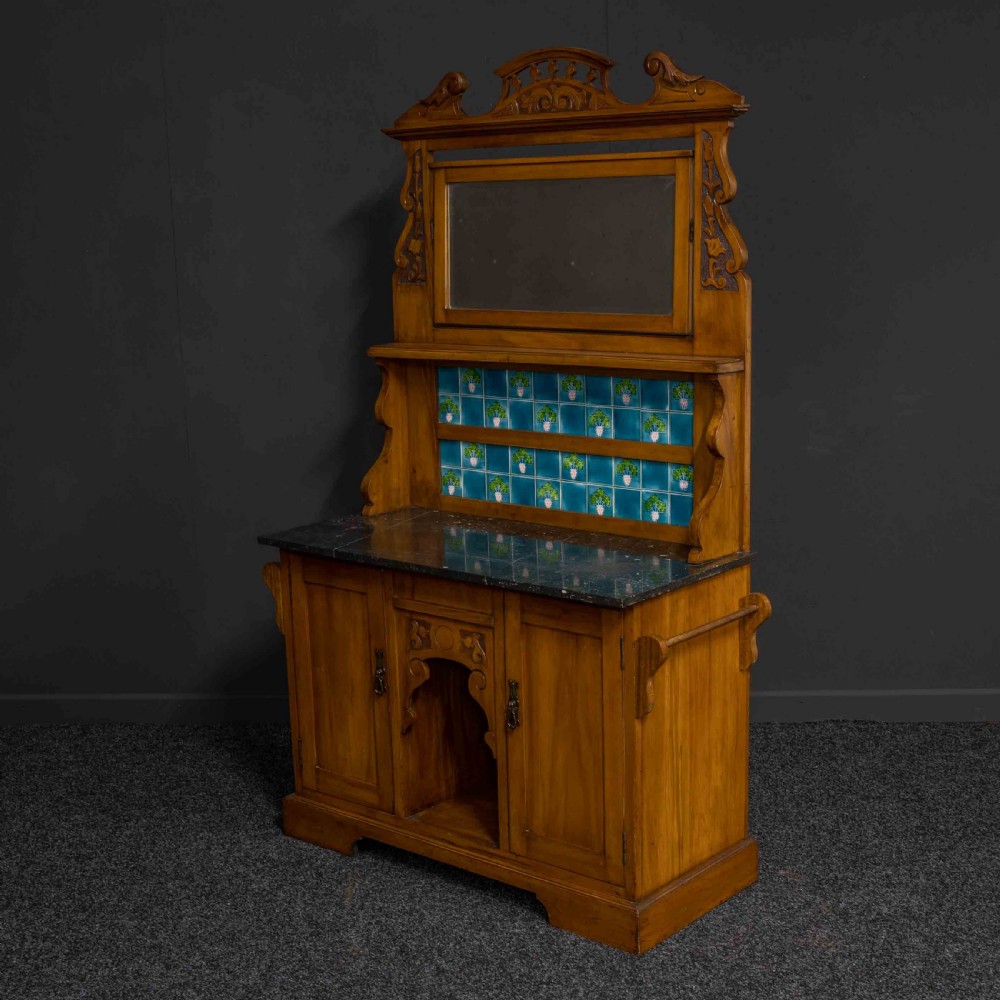Late Victorian Satin Walnut Washstand View II