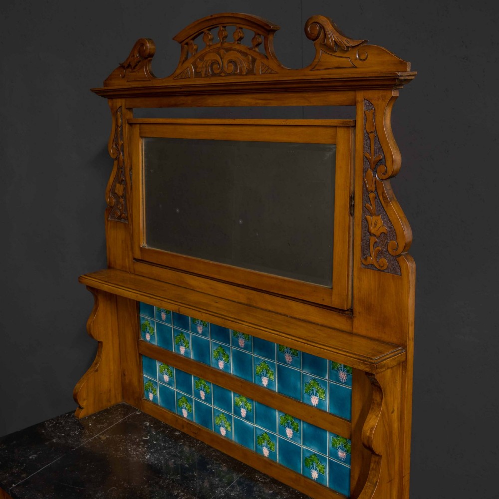 Late Victorian Satin Walnut Washstand View III