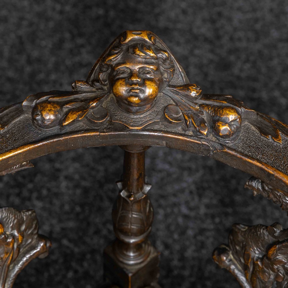 Victorian Carved Oak Corner Chair View IV