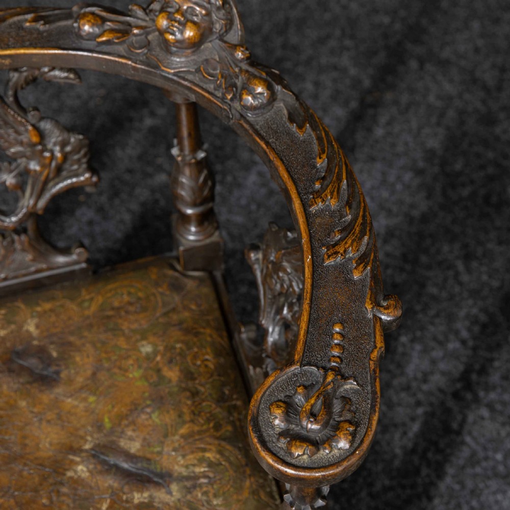 Victorian Carved Oak Corner Chair View V