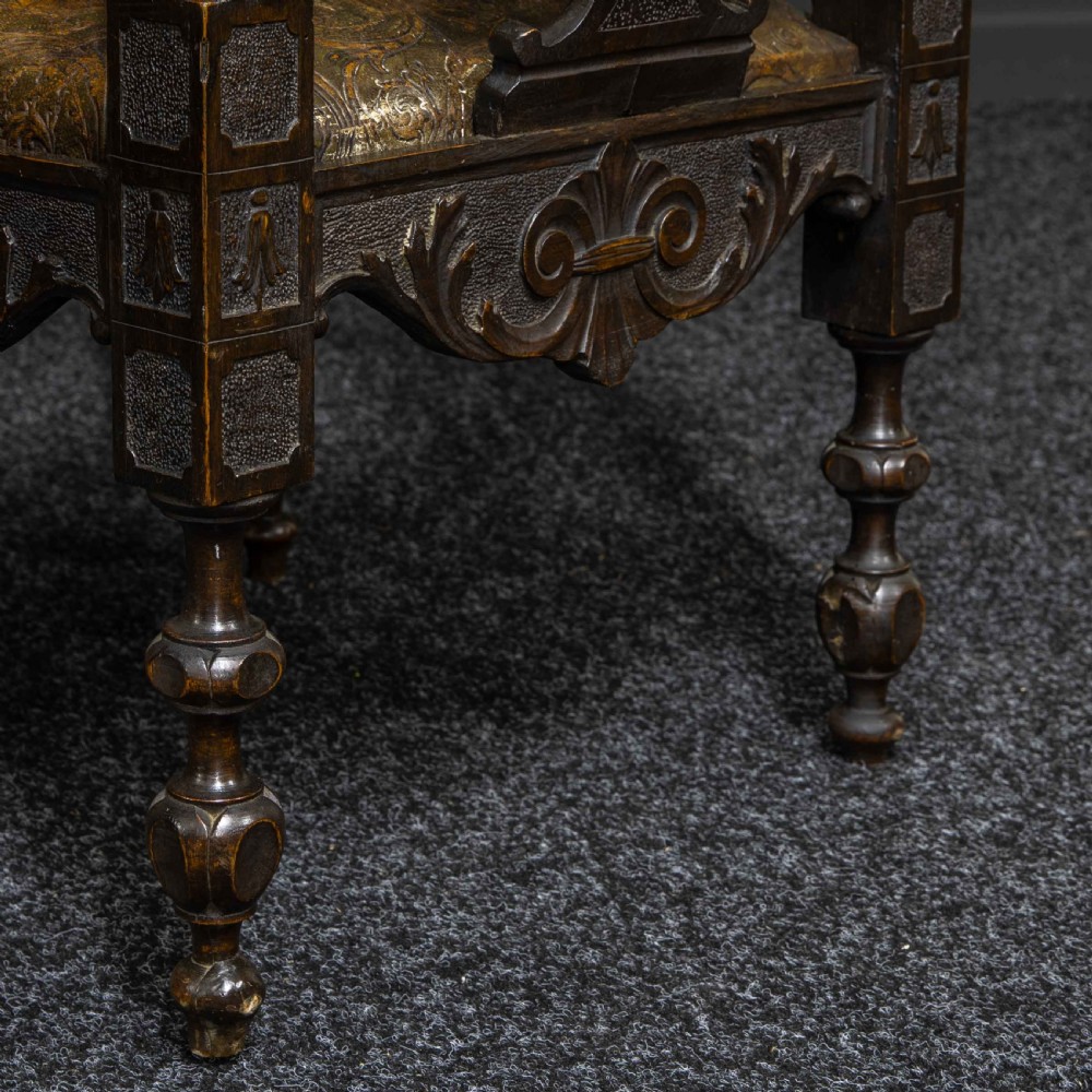 Victorian Carved Oak Corner Chair View IX