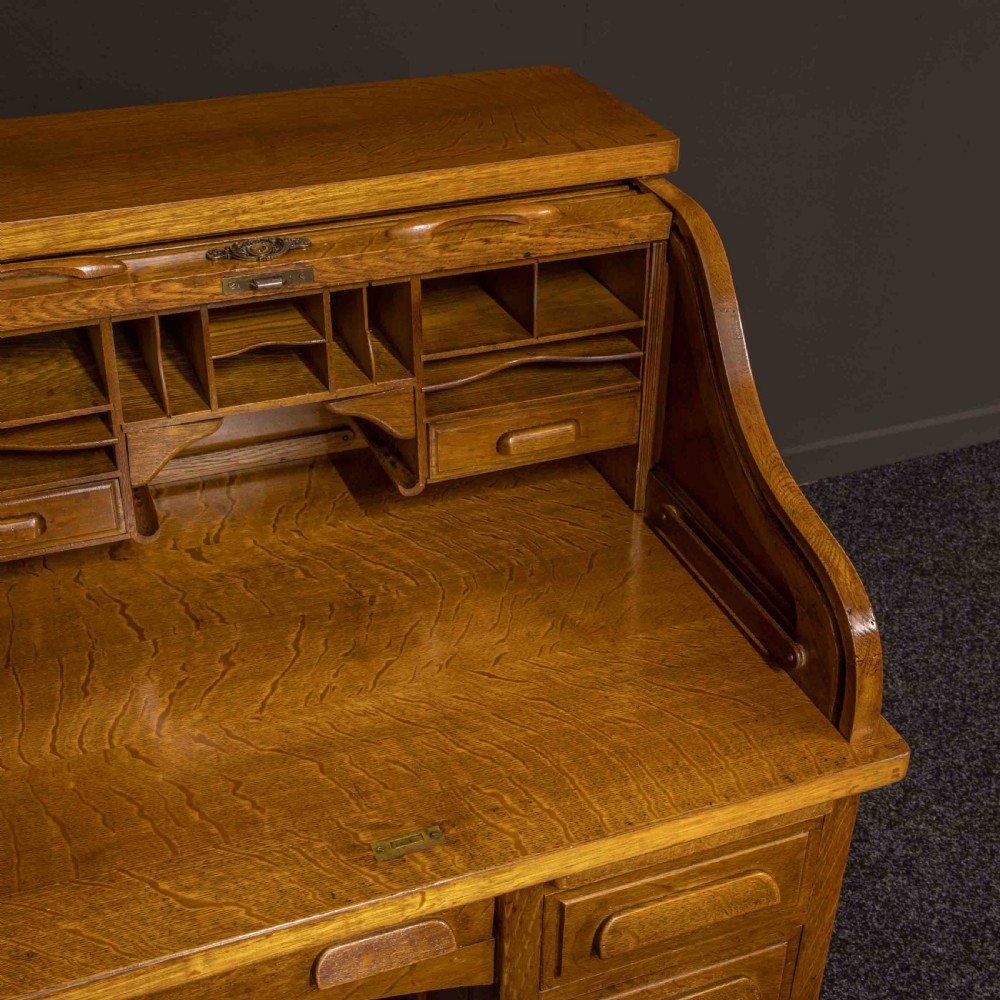 Oak Roll Top Desk by Globe Wernicke View V