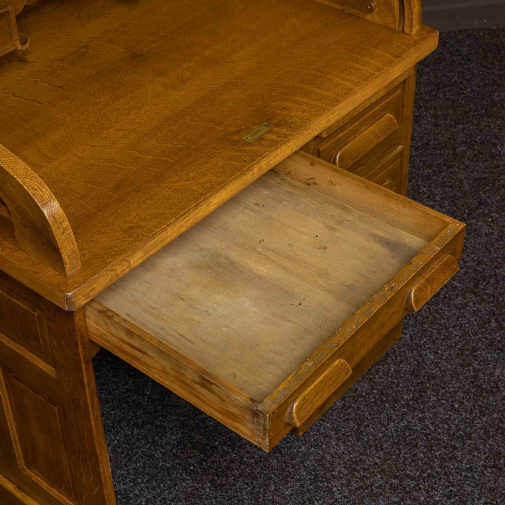 Oak Roll Top Desk by Globe Wernicke View X