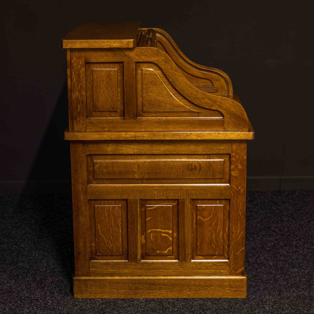 Oak Roll Top Desk by Globe Wernicke View XII