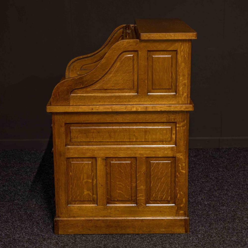 Oak Roll Top Desk by Globe Wernicke View XIV