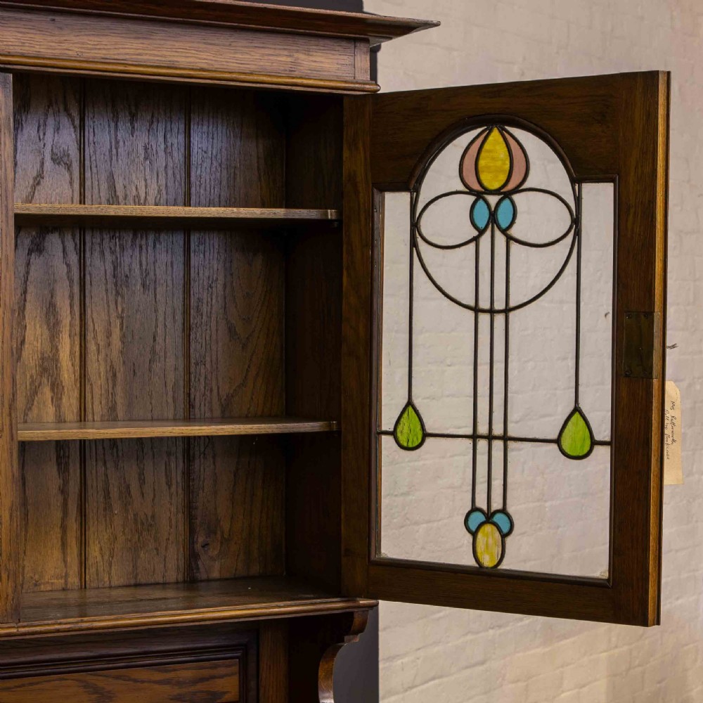 Edwardian Oak Roll Top Bookcase View II