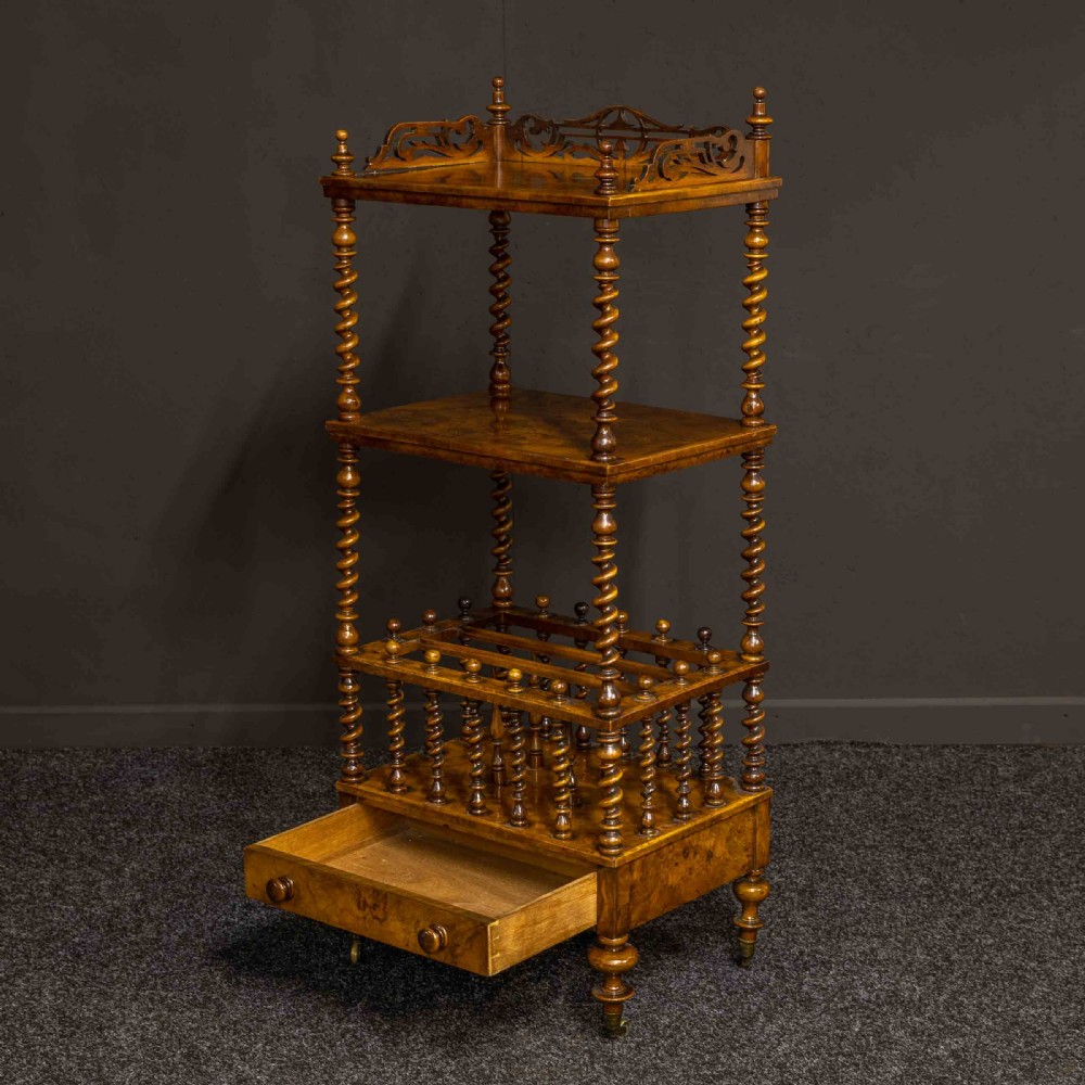 Mid Victorian Walnut Whatnot-Canterbury View II