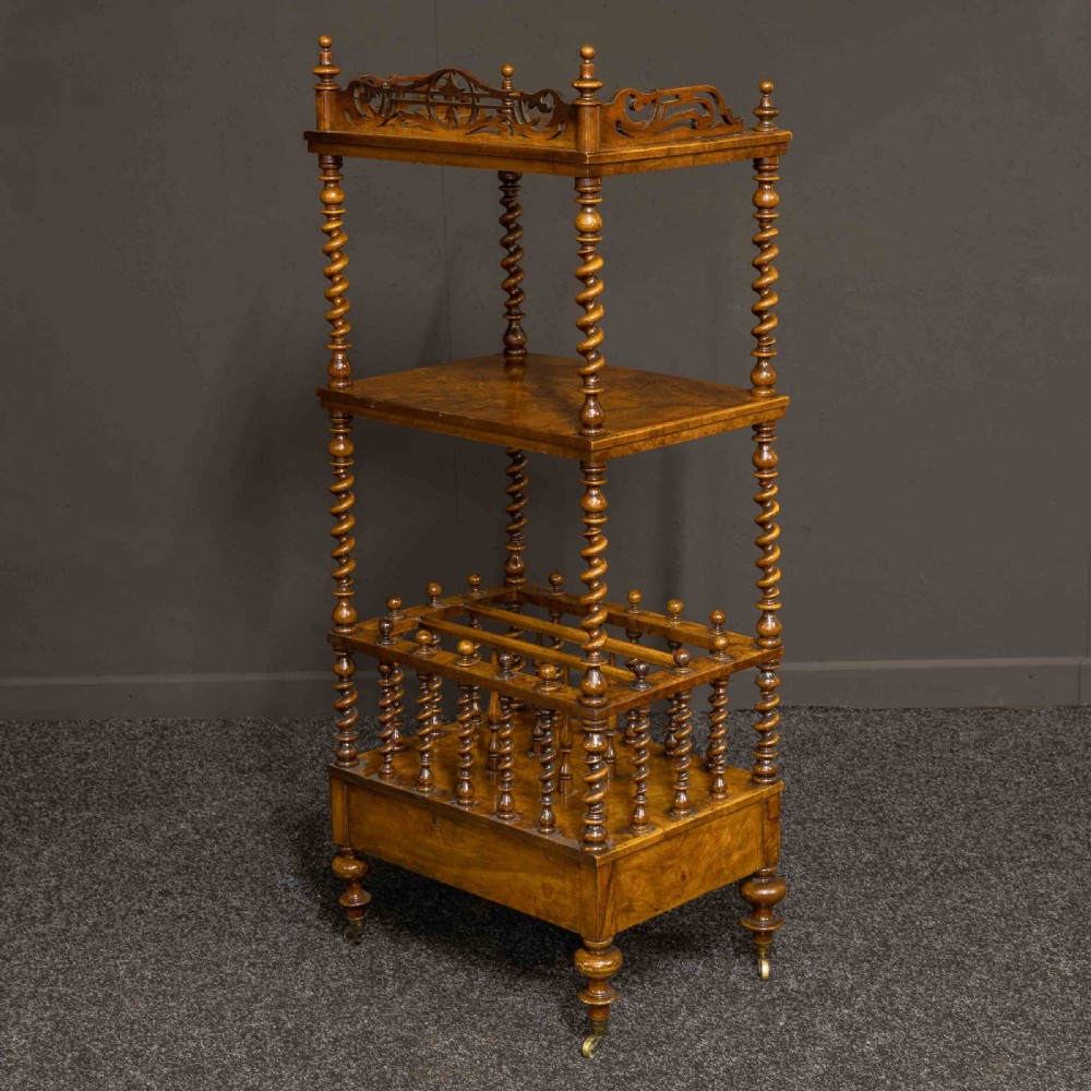 Mid Victorian Walnut Whatnot-Canterbury View V