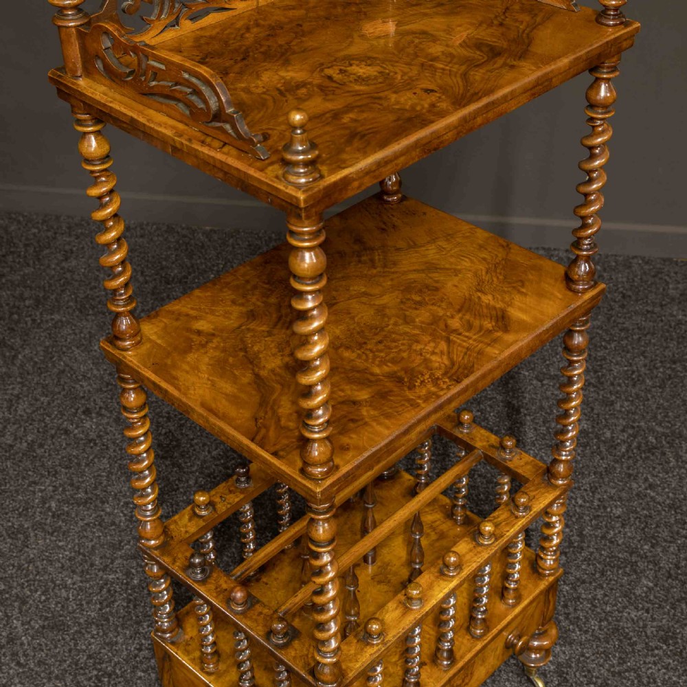 Mid Victorian Walnut Whatnot-Canterbury View VII
