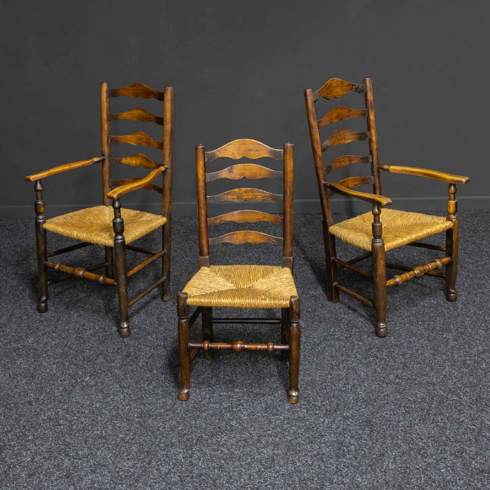 Set of Eight 19th Century Ladderback Chairs View II