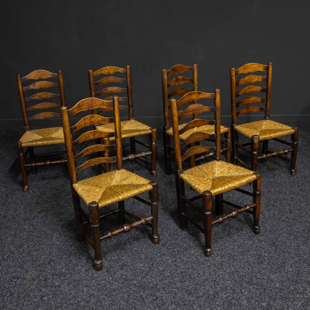 Set of Eight 19th Century Ladderback Chairs View V