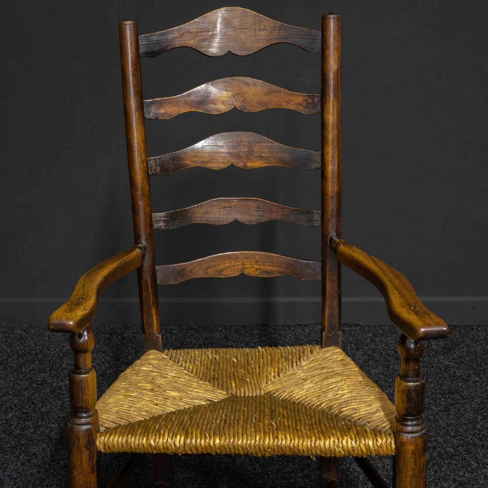 Set of Eight 19th Century Ladderback Chairs View X