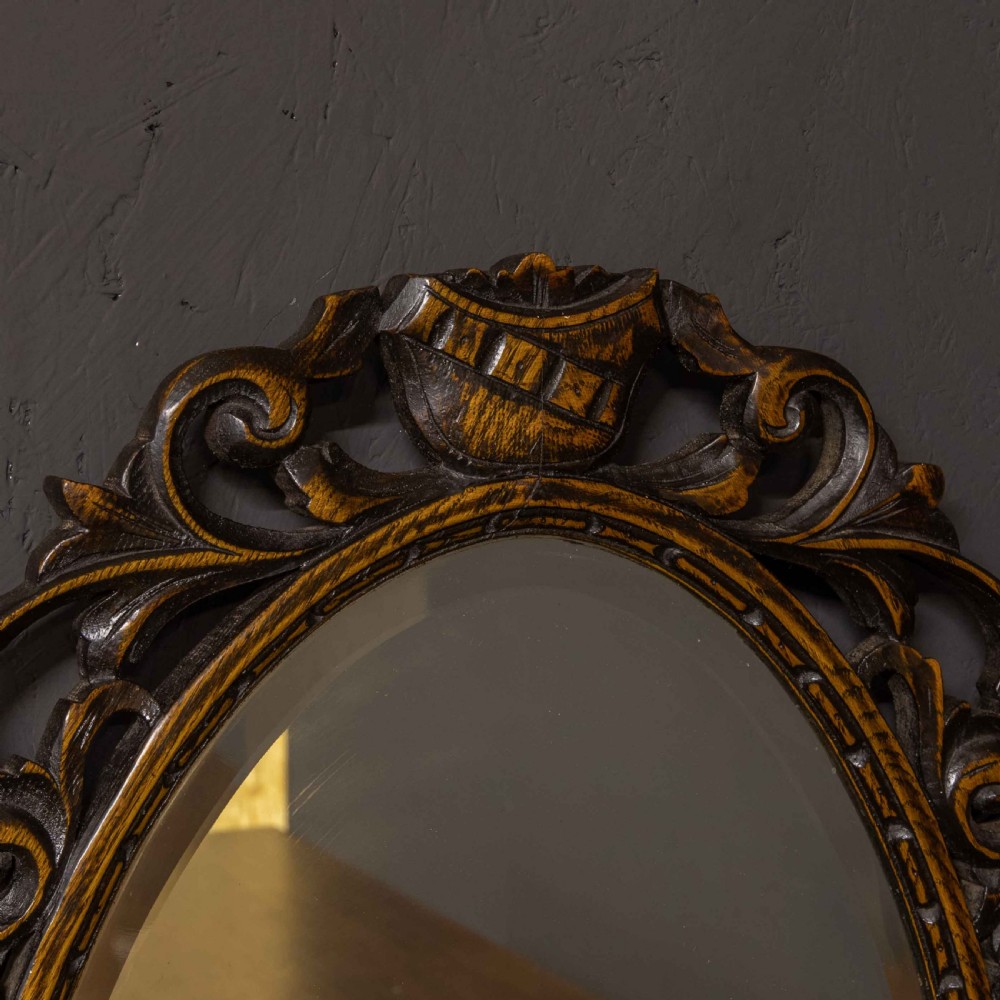 Edwardian Carved Oak Mirror View IV
