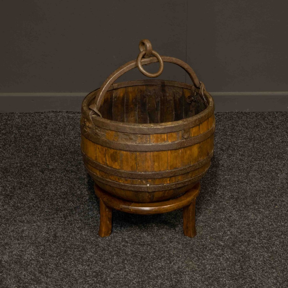 19th Century French Oak Well Bucket View V