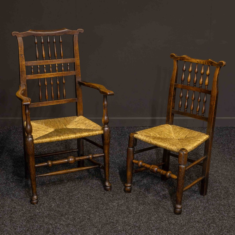 Set of Twelve Lancashire Spindleback Chairs View II