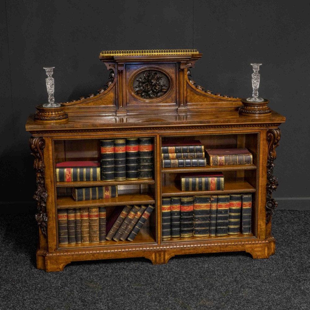 Mid Victorian Burr Walnut Bookcase