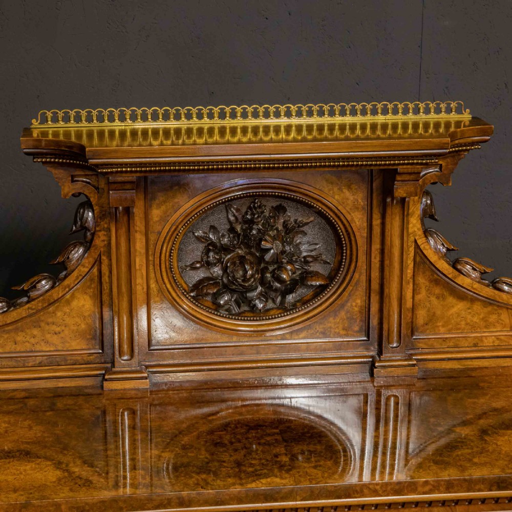 Mid Victorian Burr Walnut Bookcase View IV