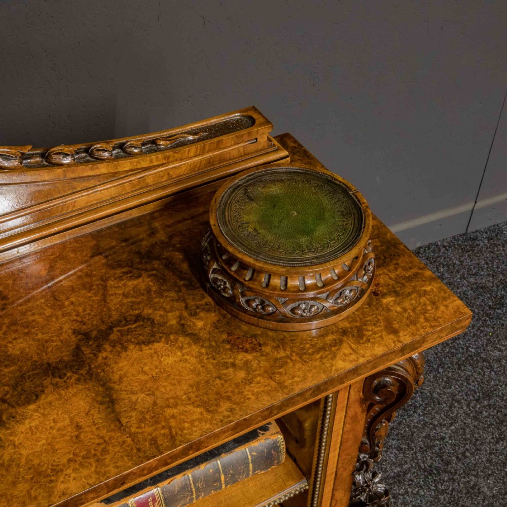 Mid Victorian Burr Walnut Bookcase View V